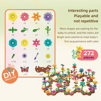 Ensemble de jouets éducatifs pour tout-petits, blocs de construction de bouquet de fleurs de jardin DIY pour l'apprentissage STEM