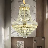 Lustre LED moderne en or 24 carats, luminaire de plafond de luxe avec lampes suspendues pour salon, hauteur réglable, base E26, éclairage domestique