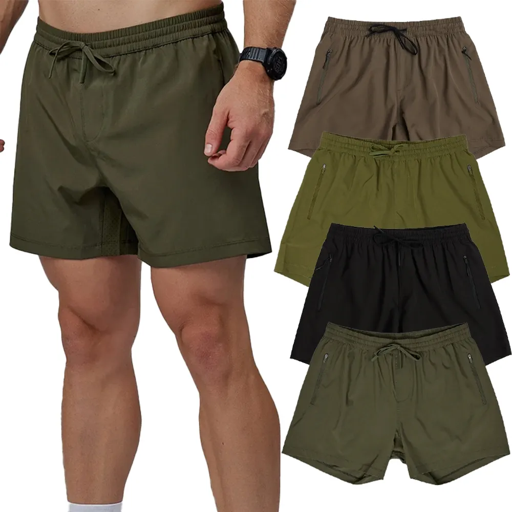 Oem Lot de 2 shorts de gym pour hommes à séchage rapide pantalons d'haltérophilie Shorts d'entraînement de course pour hommes Shorts de gymnastique