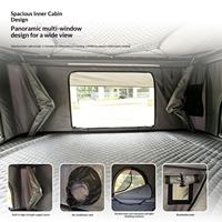 Tente de toit pour SUV avec vue panoramique, multi-fenêtres, double couche, quatre saisons, installation automatique, échelle télescopique en aluminium de 2,6 m