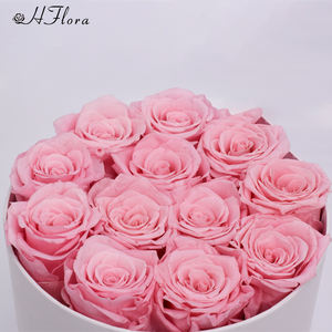 HFlora Vente en gros de belles roses roses bon marché de 5 à 6 cm, vraies roses, cadeau pour la Saint-Valentin, Noël, la remise des diplômes, l'anniversaire, <span class=keywords><strong>boîte</strong></span> finie - Product Image 6