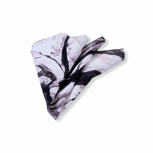Black and White Abstract Digital Printed Cotton Neckerchief - Product Image 2