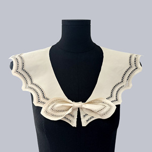 나비 분리 가능한 흰색 레이스 칼라 자수 맞춤 도매 니트 크로 셰 뜨개질 네크 라인 중공 거짓 칼라 - Product Image 1