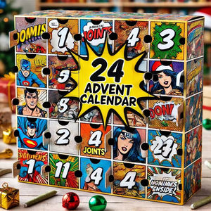 Caja de Calendario de <span class=keywords><strong>Adviento</strong></span> de Lujo con Impresión Personalizada, Caja Sorpresa para Cuenta Regresiva Festiva, Empaque de 24 Compartimentos, Caja Premium para Conos Pre-Rolados de Hierbas - Product Image 1