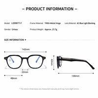 Kacamata Anti Blue Light Frame TR90 Ringan dengan Logo Custom OEM ODM untuk Pria Wanita, Kacamata Optik Sunray Custom Eyewear