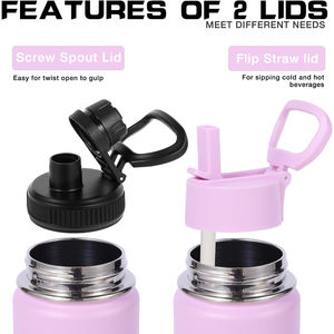 Botella de Agua de Doble Pared, Botella Deportiva de Acero Inoxidable con Asa y Tapa, 12oz 32oz 40oz 64oz, Botella con Logotipo Personalizado - Product Image 2