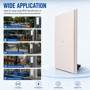 Lecteur RFID UHF longue portée avec antenne 10dBi stable, portée de lecture de 12m, compatible ISO18000-6C pour le contrôle d'accès au parking - Product Image 5