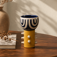 Vase en céramique moderne à motifs géométriques, vase décoratif coloré pour la table du salon, décoration de la maison