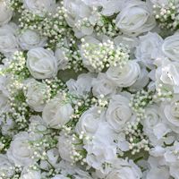 BBGS Rose Blanche et Fleurs Mixtes en Soie (Gypsophile) – Décoration Murale Parfaite pour Mariages et Événements Romantiques – Designs Personnalisés