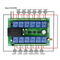 Module de relais sans fil AG-C1201A 12 canaux longue portée 3000m avec télécommande RF pour moteur de porte de garage et pompe avec émetteur