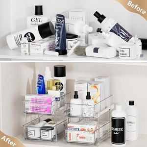 Organisateur de cuisine à deux niveaux multifonctionnel avec tiroirs coulissants, séparateurs empilables en plastique, bienvenue - Product Image 6