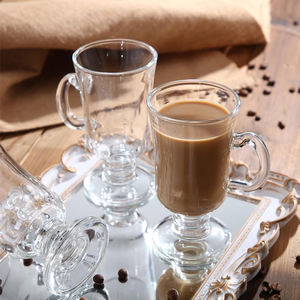 Tasse en <span class=keywords><strong>verre</strong></span> de crème glacée de café Transparent à haute teneur en Borosilicate avec poignée tasse de tasse irlandaise en <span class=keywords><strong>verre</strong></span> de café de qualité alimentaire réutilisable - Product Image 3