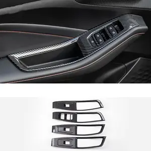 for mg 5 MG5 2021-2023 car interior accessories kit window lifter cover gear shift panel carbon fiber styling decoration kit