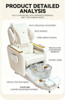 Fauteuil de pédicure spa multifonctionnel de luxe avec bain à remous et dossier réglable pour extensions de cils et pédicure