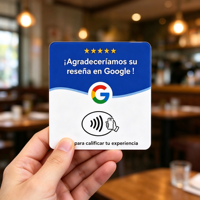 Autocollants de table en acrylique NFC ukrainiens pour carte de commentaires Google, avec fonction de lecture par simple contact, pour menu et signalisation de codes en espagnol et allemand