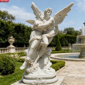 YOUFINE <span class=keywords><strong>Statue</strong></span> d'<span class=keywords><strong>ange</strong></span> volant <span class=keywords><strong>en</strong></span> marbre blanc sculpté à la main grandeur nature, sculpture d'<span class=keywords><strong>ange</strong></span> moderne <span class=keywords><strong>pour</strong></span> l'aménagement paysager extérieur - Product Image 2
