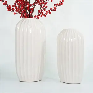 Китайский производитель OEM ODM пользовательские товары для дома столешница Декор белая керамическая ваза для цветов