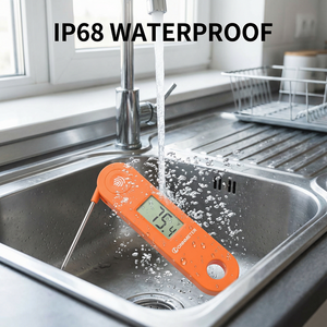 Thermomètre alimentaire numérique entièrement submersible, étanche IP68, lecture rapide en 0,5 seconde, thermomètre à viande avec <span class=keywords><strong>sonde</strong></span> en acier inoxydable - Product Image 3