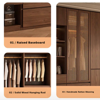Armoire de chambre à coucher moderne de style XINGRUO avec portes à panneaux tissés, taille personnalisée OEM