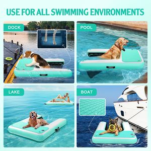 Plataforma Flotante Resistente para Perros, Rampa Inflable Plegable para Mascotas, Plataforma de Escalada Segura para Perros Pequeños, Medianos y Grandes de hasta 220 Libras - Product Image 4