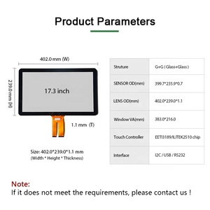 17.3 inch ilitek cảm ứng điều khiển USB I2C RS232 giao diện màn hình cảm ứng Bộ lớp phủ - Product Image 2