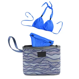 Sac de maillot de bain en néoprène étanche, avec fermeture éclair, réutilisable, pour Bikini sec et humide