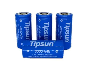 Tipsun 32650 LiFePO4 6000毫安时锂电池32700 3.2v 6000毫安时锂电池发光二极管灯路灯