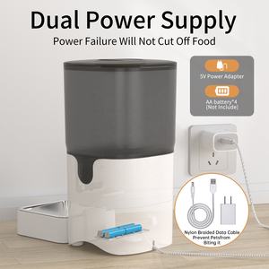 앱 제어 기능이 있는 6L 자동 고양이 급식기, 탈부착 가능한 식기 포함, 고양이, 대형견, 다중 애완동물용 자동 건식 사료 디스펜서 - Product Image 4