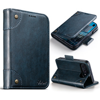 SUTENI untuk iPhone Duo Casing Ponsel Magnet Buckle Card Holder Stand Flip Cover Dompet Kulit Imitasi