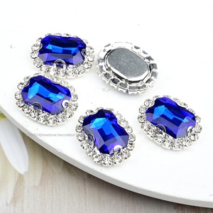 Bottoni in Strass Rettangolari con Fondo Piatto, Decorazioni con Cristalli Diamantati da Cucire, Strass in Vetro per <span class=keywords><strong>Abbigliamento</strong></span> e Bouquet da Sposa - Product Image 6