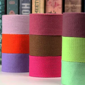 coton bande 1 4 Suppliers-Sangles en coton Polyester colorées, 100 pièces, 1 pouce, 38mm, 20mm, pour sacs, vêtements, sangles, vente en gros