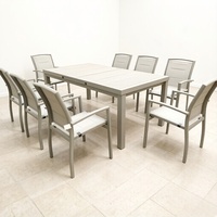 Ensemble de table et chaises de salle à manger extensible en aluminium moderne résistant aux intempéries avec table de jardin extensible pour usage extérieur