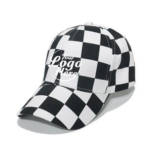 Custom Logo Embroidery Waterproof Breathable Sports <b>Sun</b> <b>Hat</b> for <b>Men</b> & Women Large Checkered Pattern Baseball Cap - Product Image 5