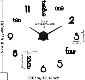<span class=keywords><strong>Orologio</strong></span> <span class=keywords><strong>da</strong></span> <span class=keywords><strong>Parete</strong></span> Lucktime Grande, Moderno, Stile Art Déco, Analogico, a Batteria, Silenzioso, Senza Cornice in Acrilico, Decorativo per Soggiorno, Camera <span class=keywords><strong>da</strong></span> Letto, Casa - Product Image 5