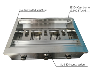 <strong>Gas</strong> <strong>BBQ</strong> Grill Flat Top Grills Outdoor <strong>Tabletop</strong> 3 Burners Propane LPG <strong>Gas</strong> Grill Rotisserie - Product Image 4