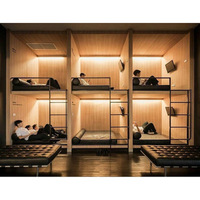 Meubles de chambre à coucher modernes Lits superposés pour auberges en acier Designs d'armoires Lit d'hôtel Lit réglable Fabrication en métal démontable