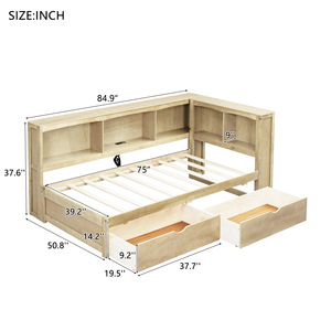 Mobilier <span class=keywords><strong>de</strong></span> chambre à coucher multifonctionnel personnalisable avec stockage en bois et tiroir <span class=keywords><strong>de</strong></span> <span class=keywords><strong>lit</strong></span> Mobilier moderne d'usine économise <span class=keywords><strong>de</strong></span> <span class=keywords><strong>l</strong></span>'espace <span class=keywords><strong>Lit</strong></span> souple - Product Image 3