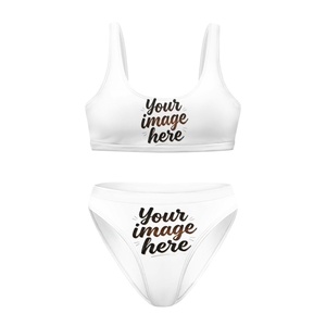Costume <span class=keywords><strong>da</strong></span> <span class=keywords><strong>bagno</strong></span> due pezzi personalizzato taglie forti con stampa su richiesta, top e slip morbidi e traspiranti, per donna, estivo, <span class=keywords><strong>da</strong></span> spiaggia - Product Image 4