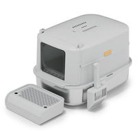 Grande litière pour chat en acier inoxydable de luxe, facile à nettoyer, fermée, avec un grand espace, bac à litière pour chat