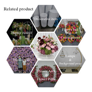 Arreglo Floral Realista de Seda Sintética en Color Rosa Pálido Borgoña Vintage, Centro de Mesa para Bodas, Decoración de Fondo para Eventos - Product Image 5