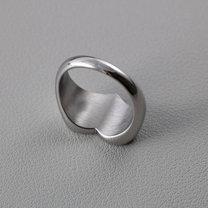 Heart Shape Mirror Finish <b>Titanium</b> Steel <b>Ring</b> Unisex Jewelry Gift SA083 - Product Image 4
