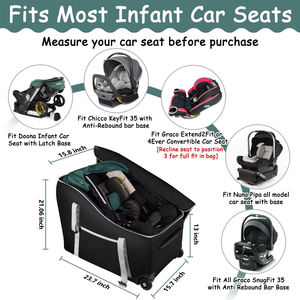 Asiento de <span class=keywords><strong>coche</strong></span> portátil, Base para cochecito, bolsa de viaje, mochila para asiento de <span class=keywords><strong>coche</strong></span> infantil, funda acolchada con cremallera, carta plegable de poliéster - Product Image 2