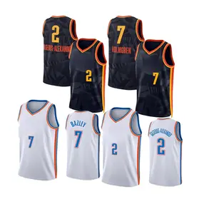 พร้อมส่ง2023/24เสื้อบาสเก็ตบอลชายGilgeous-Alexanderขายส่งใหม่ความร้อนปิดผนึกOkc Thunder Nbaingเสื้อ