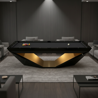 Table de billard de style américain en bois massif de haute qualité, avec système de retour de balles, personnalisable en couleurs, combinable avec une table à dîner.