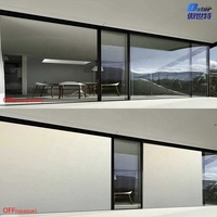Verre intelligent électrochromique commutable et dimmable, fenêtre de confidentialité atomisée, cloison en verre intelligent, film PDLC, profilé en aluminium électrique