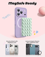 Support de téléphone magnétique puissant pour tableau de bord et bureau, pour iPhones, support de selfie mains libres détachable, universel, antidérapant, en silicone TPU