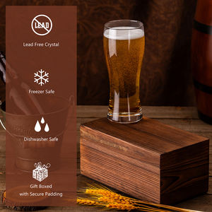 Logotipo personalizado 15oz Transparente Beber Trigo Pint Pilsner <span class=keywords><strong>Beer</strong></span> <span class=keywords><strong>Glass</strong></span> com Madeira Gift Box Opener para Casamento Aniversário Celebração - Product Image 4