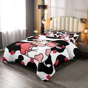 Parure de <span class=keywords><strong>couette</strong></span> imprimée animaux en 3D, motif dessin animé, pour enfants, 100% Polyester, housse Reina, couverture quotidienne, 3 pièces - Product Image 4