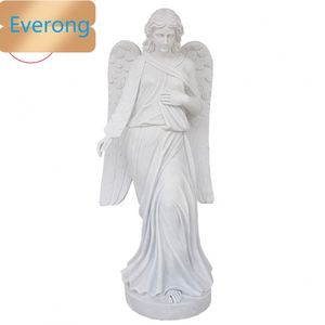 Statues d'ange en marbre blanc bon marché Sculpture Beton Engel Standbeeld Statue de jardin extérieur ange chérubin - Product Image 2