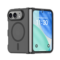 Étui de protection magnétique semi-transparent mat en PC pour iPhone Duo 18, design pliable